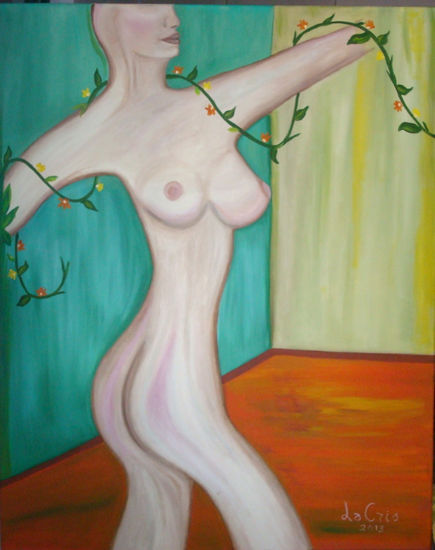 Entre Flores Oil Canvas Nude Paintings