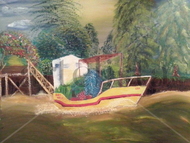 la vivero de tigre Oil Canvas Landscaping