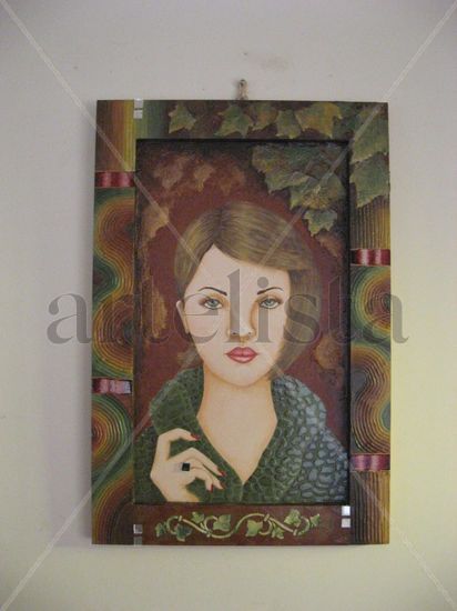 La belleza del Otoño Mixed media Panel Portrait