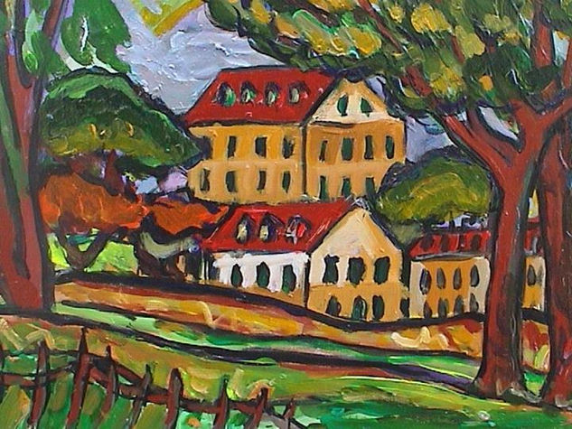 UNA CASA DENTRO DEL BOSQUE Oil Canvas Landscaping