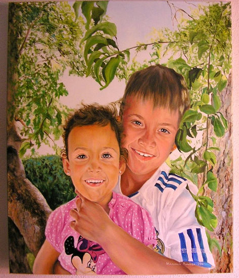 Victor y Rocio Óleo Lienzo Retrato