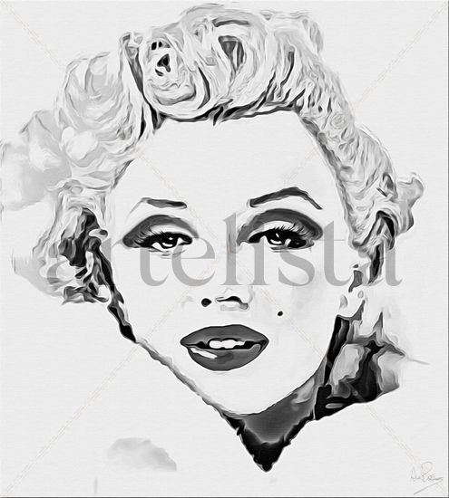 Marilyn MOnroe II Media Mixta Lienzo Retrato