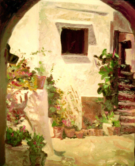 Patio de Vejer de la Frontera Oil Canvas Others