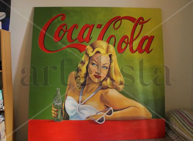 Pin Up cola Acrílico Lienzo Retrato