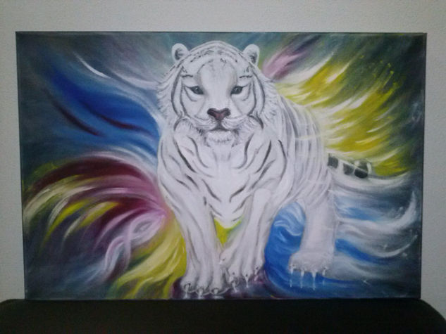 Tigre Blanco Oil Canvas Animals