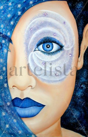 MIRADA DE LA NOCHE Acrylic Canvas Portrait