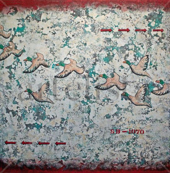 PATRIA NUEVA, PATRIA VIEJA Mixed media Panel Animals