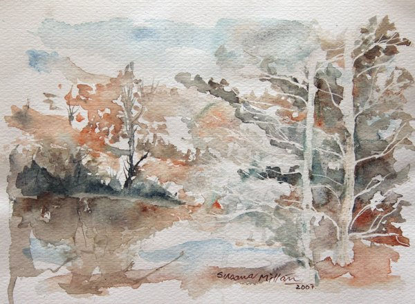 paisaje patagónico III Watercolour Paper Landscaping