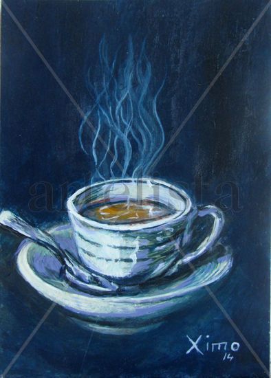 Un café Acrylic Panel Still Life Paintings