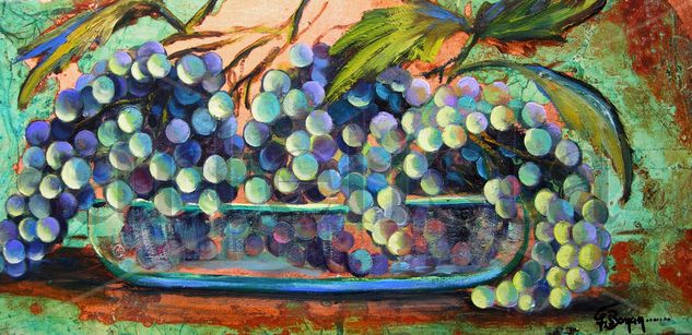 Bodegó Raïm 2 - Bodegón Uvas 2 Others Canvas Still Life Paintings