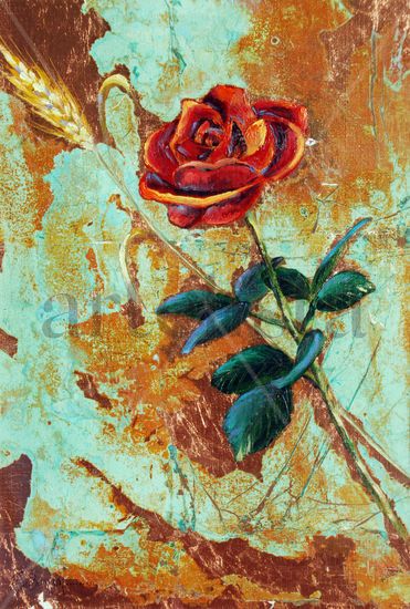 Una Rosa Others Paper Floral Painting