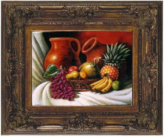 frutas y dos tinajas