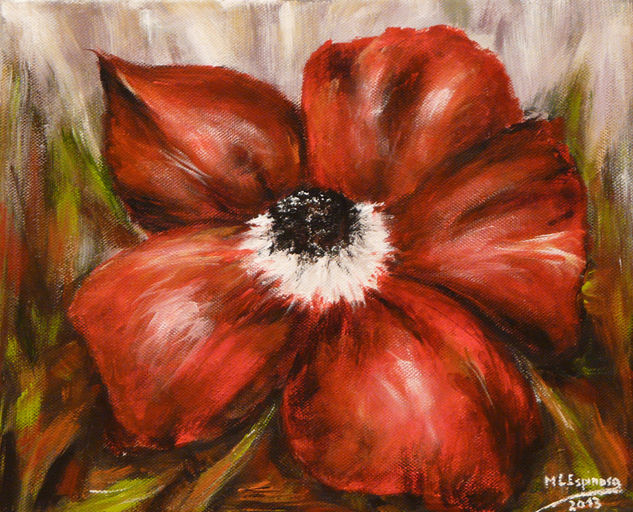 La belleza de una flor Acrylic Canvas Floral Painting