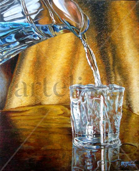 Jarra rebosando el vaso Oil Canvas Still Life Paintings