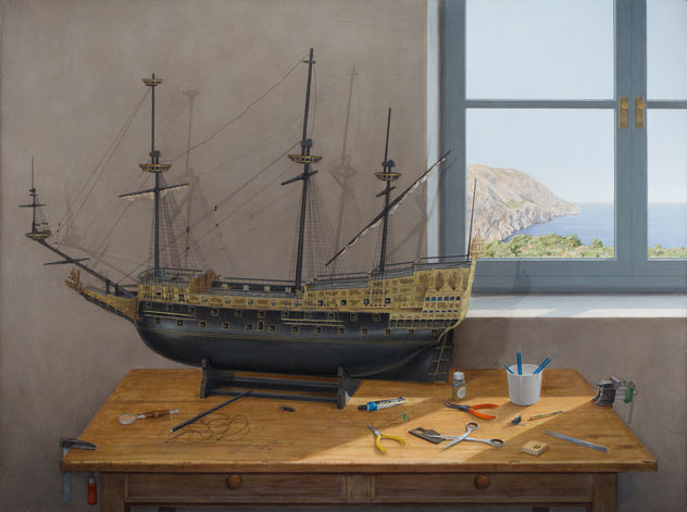 Maqueta naval en construcción