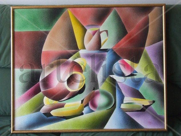 bodegon cubista Acrylic Paper Still Life Paintings