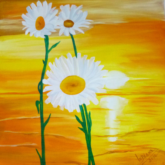 Amanecer Acrylic Canvas Floral Painting