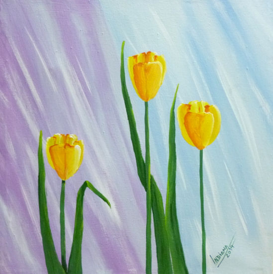 Tulipanes Acrylic Canvas Floral Painting