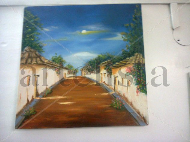 mi pueblo Oil Canvas Landscaping