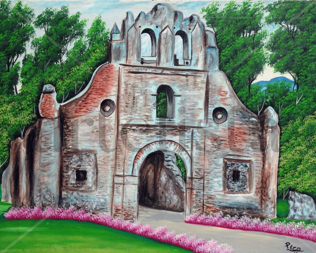 ruinas de ujarras. Acrylic Canvas Landscaping