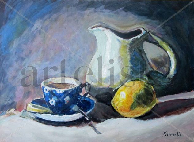 Un té Acrylic Panel Still Life Paintings