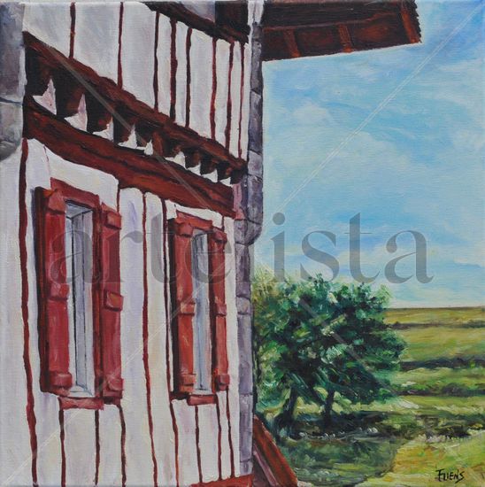 Caserio en Ainhoa Oil Canvas Landscaping