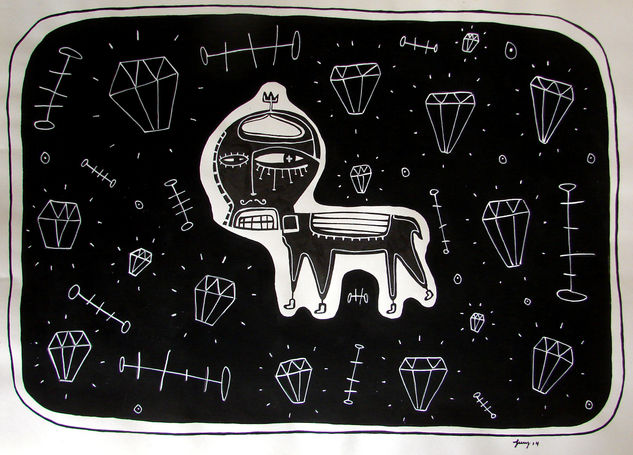 Lucy in the sky with diamons. Acrílico Papel Animales