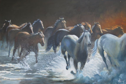 Caballos en la...