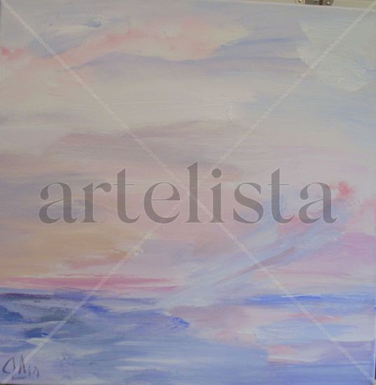 malva sobreAzul 025 Mixed media Canvas Marine Painting