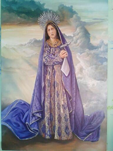 virgen de los dolores Oil Canvas Portrait