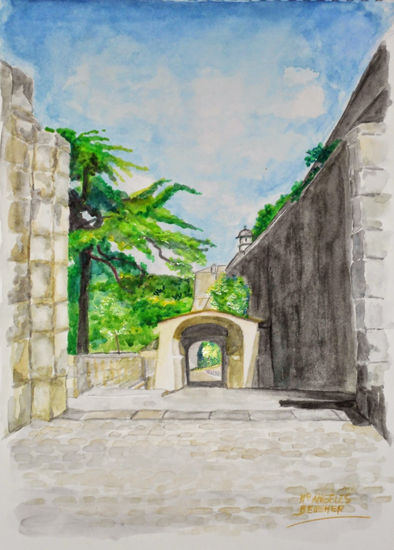 Muralla de Pamplona Watercolour Card Landscaping