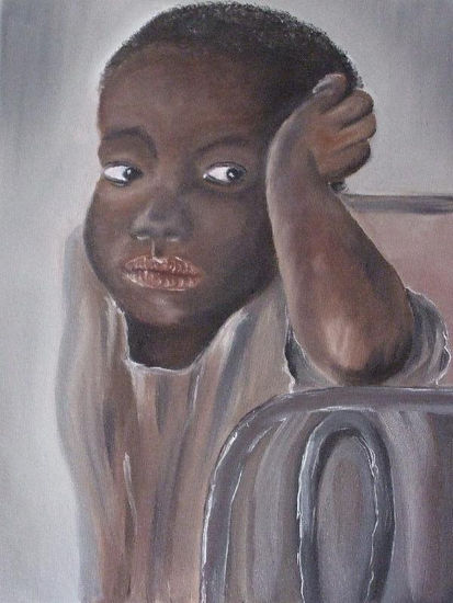 pensando Oil Canvas Portrait