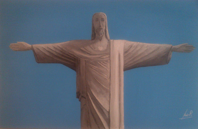 Cristo Redentor Óleo Lienzo Figura