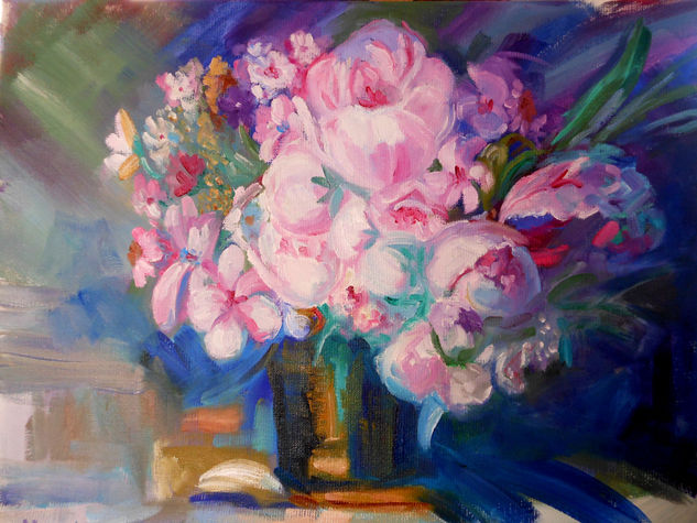 Jarrón con flores Oil Canvas Floral Painting