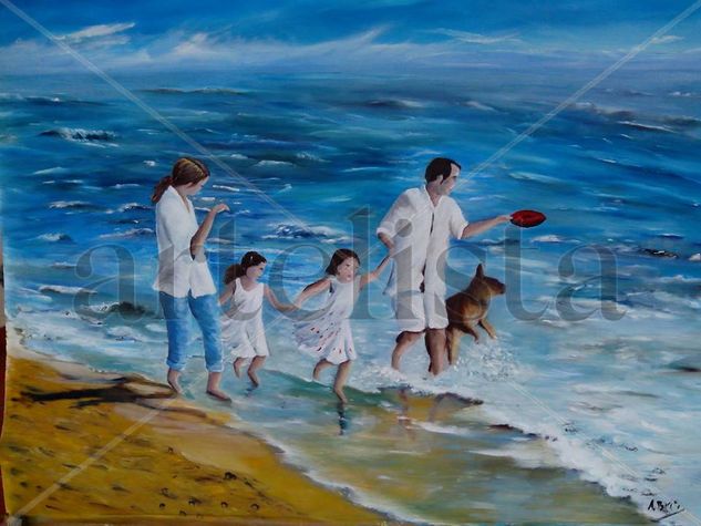 Verano en la playa Oil Canvas Landscaping