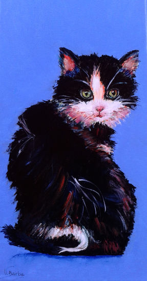 Gato negro Acrylic Canvas Animals