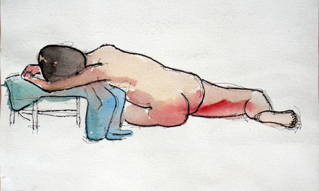 5 figures i 2 llocs (aquarel·la)