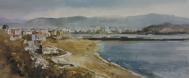 Playa Ereaga,  Getxo Watercolour Paper Landscaping