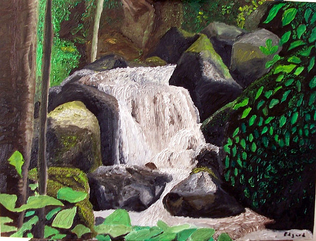 WATERFALL 2 Oil Canvas Landscaping