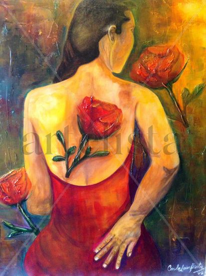 Rosa Acrylic Canvas Figure Painting