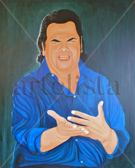 Flamenco con Corazon Acrylic Canvas Portrait