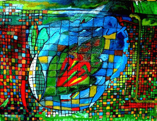 ABSTRACTO CON FLOR DE ACANTO Óleo Lienzo Otros