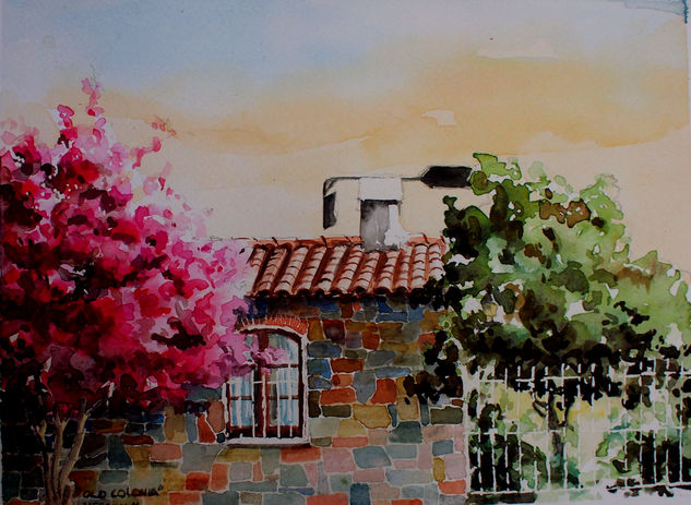 "Arbolito rojo" Watercolour Paper Landscaping