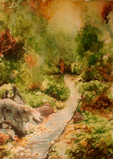 "Caminito verde" Watercolour Paper Landscaping