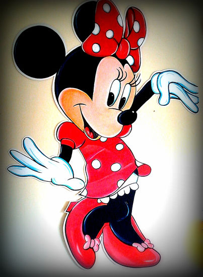 Minnie Mouse Acrylic Card Figure Painting