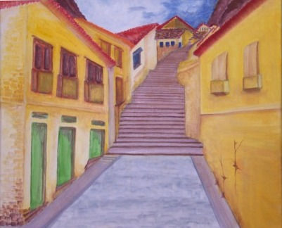 Calle de Cuzco Oil Canvas Landscaping