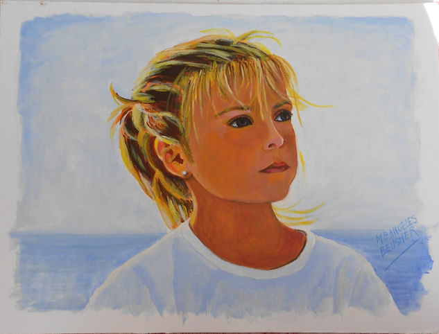 Retrato de niña Acrylic Paper Portrait