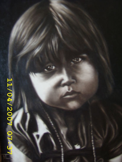 niño apache Oil Canvas Portrait