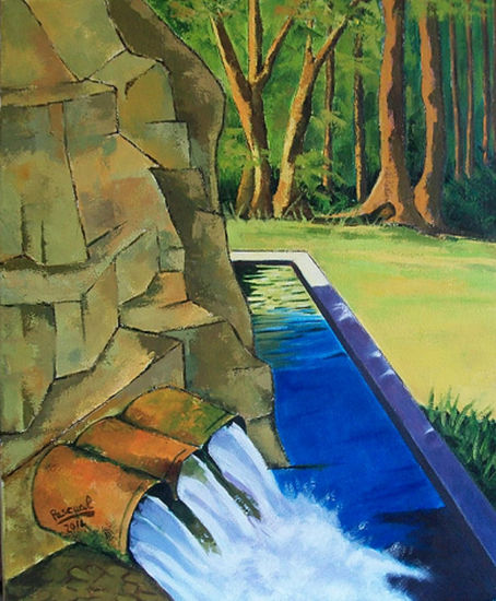 Agua Acrylic Canvas Landscaping