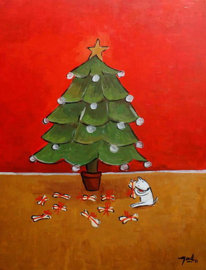 Navidad Acrylic Canvas Animals